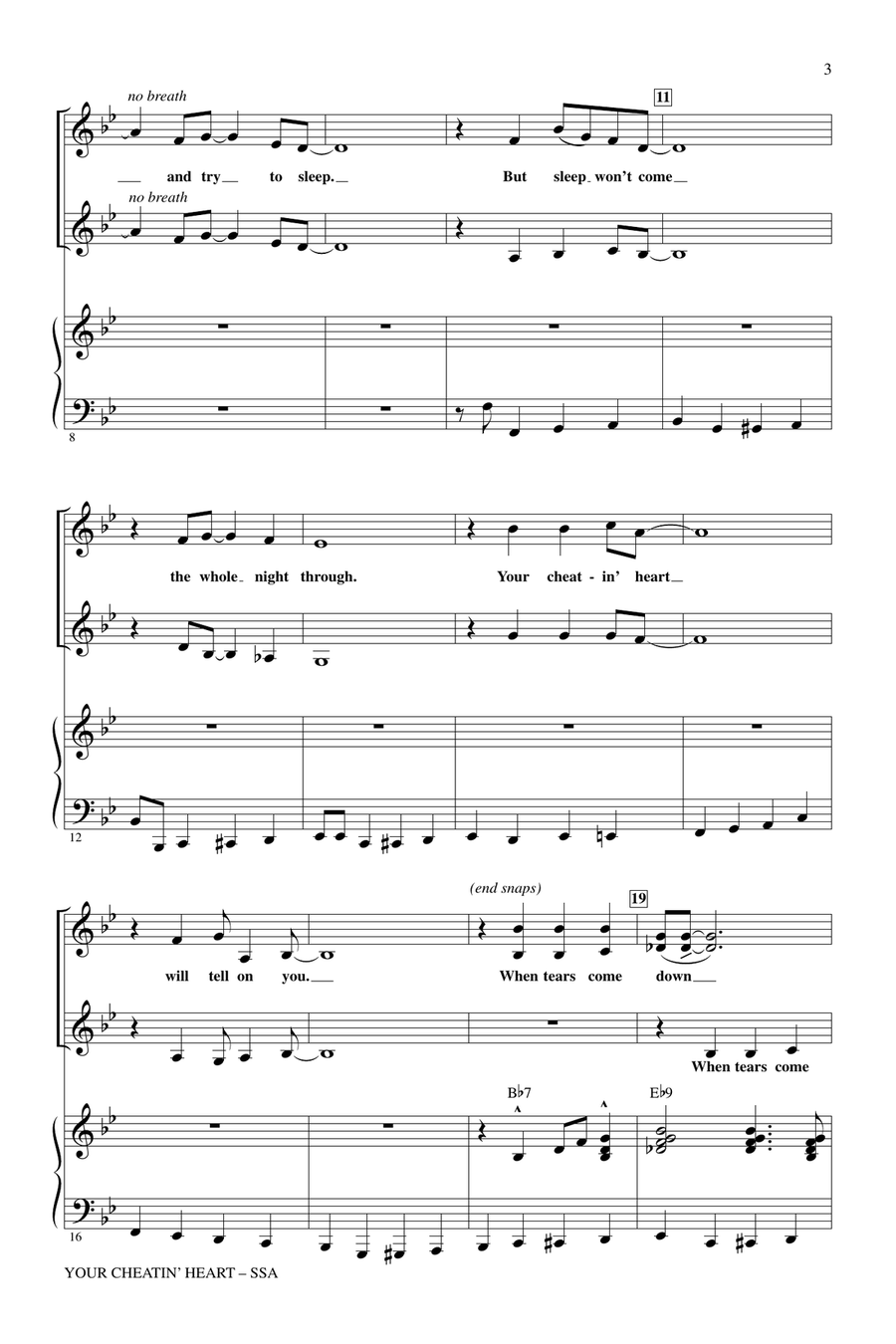 Your Cheatin' Heart Your Cheatin' Heart SSA scores gallery preview page 2