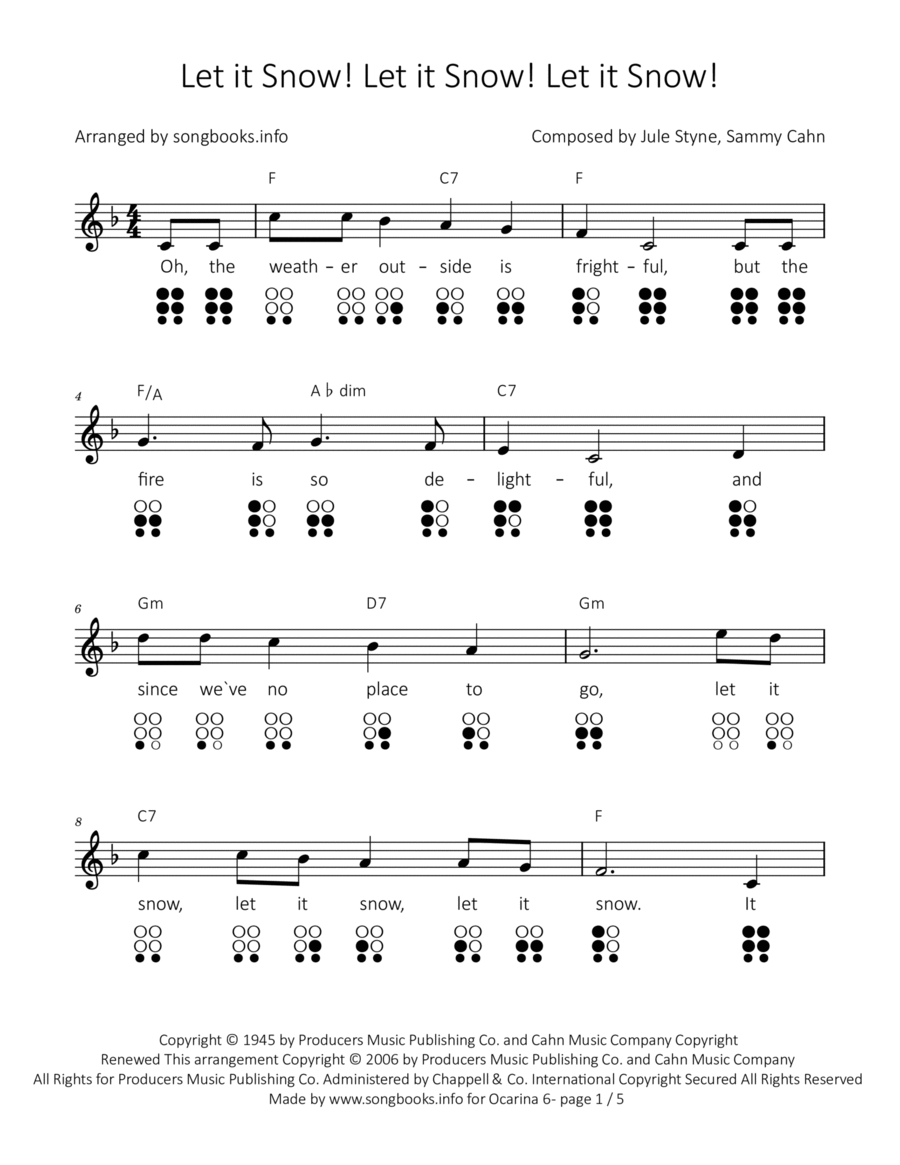White Christmas ocarina scores gallery preview page 1