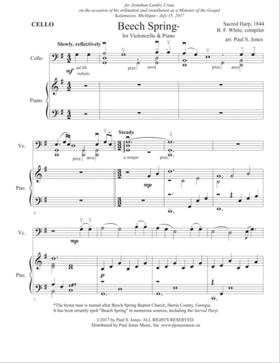 Beech Spring (Cello/Piano) Piano scores gallery preview page 1