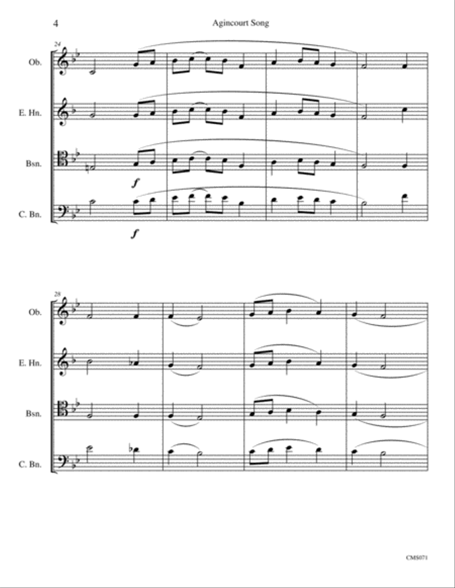 Agincourt Song English Horn scores gallery preview page 4