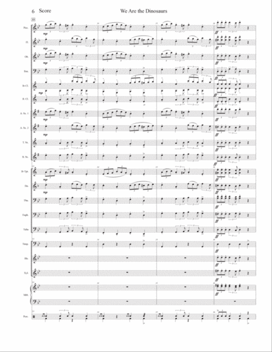 We Are The Dinosaurs Concert Band scores gallery preview page 6