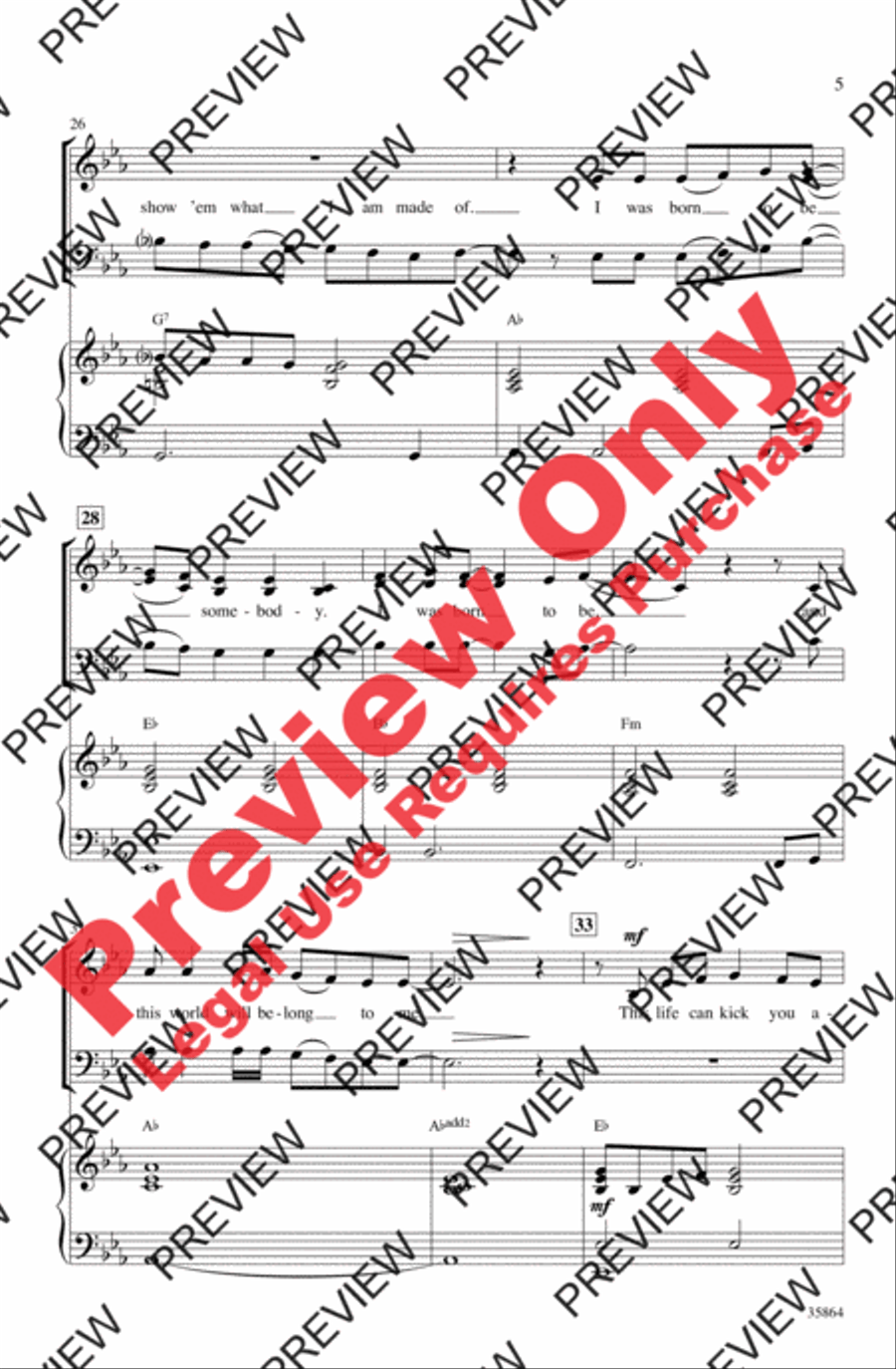 Born to Be Somebody (from Never Say Never) 3-Part scores gallery preview page 5