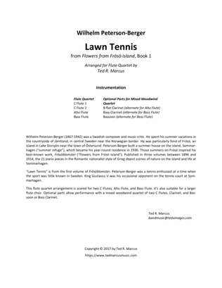 Lawn Tennis from Frosoblomster - Flute Quartet, Flute Choir, or Woodwind Quartet