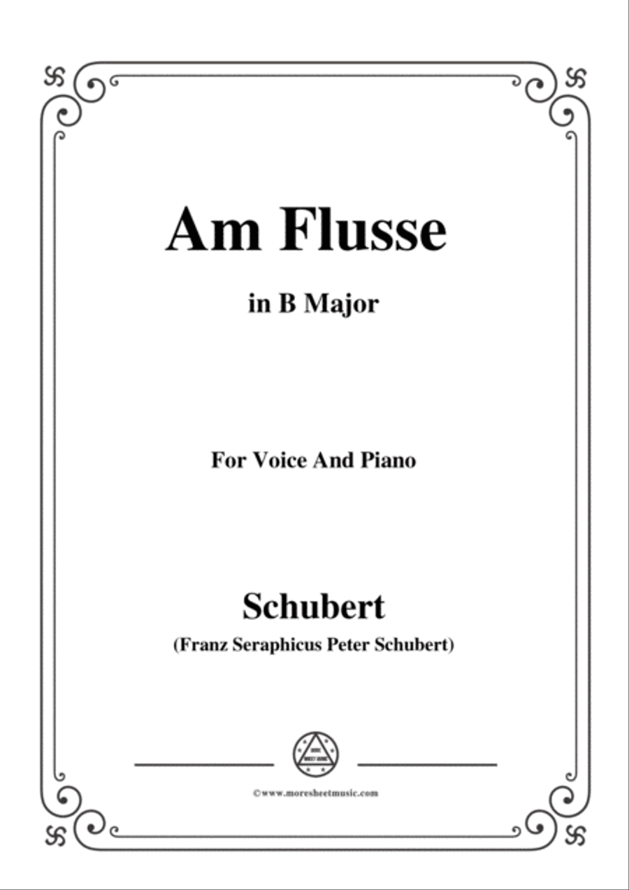Schubert-Am Flusse (By the River),D.766,in B Major,for Voice&Piano Voice scores gallery preview page 1