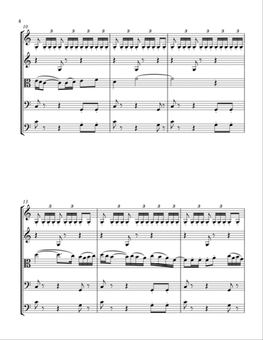 BOLERO for String Orchestra, Intermediate Level for 2 violins, viola, cello and string bass String Orchestra scores gallery preview page 6