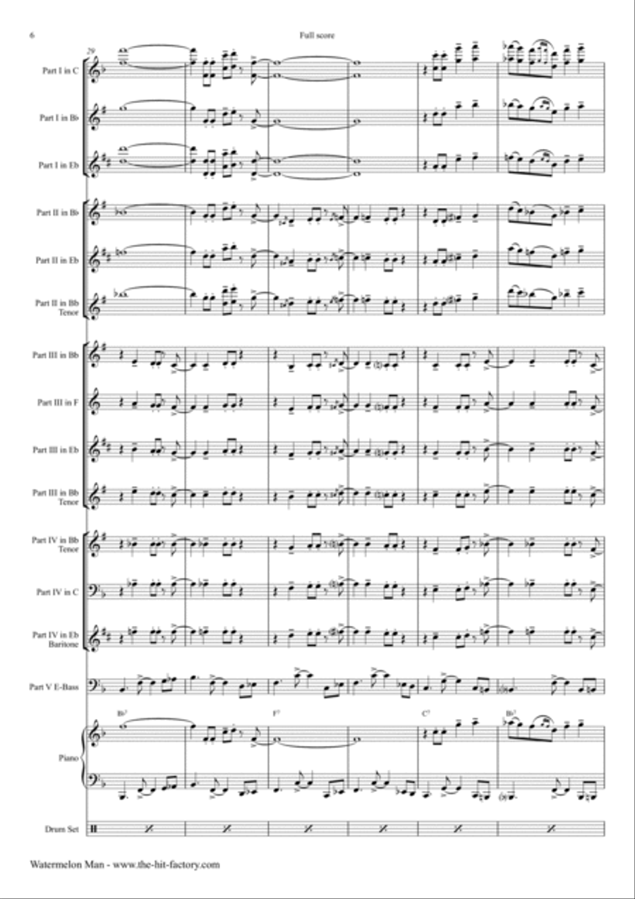 Watermelon Man Euphonium scores gallery preview page 6