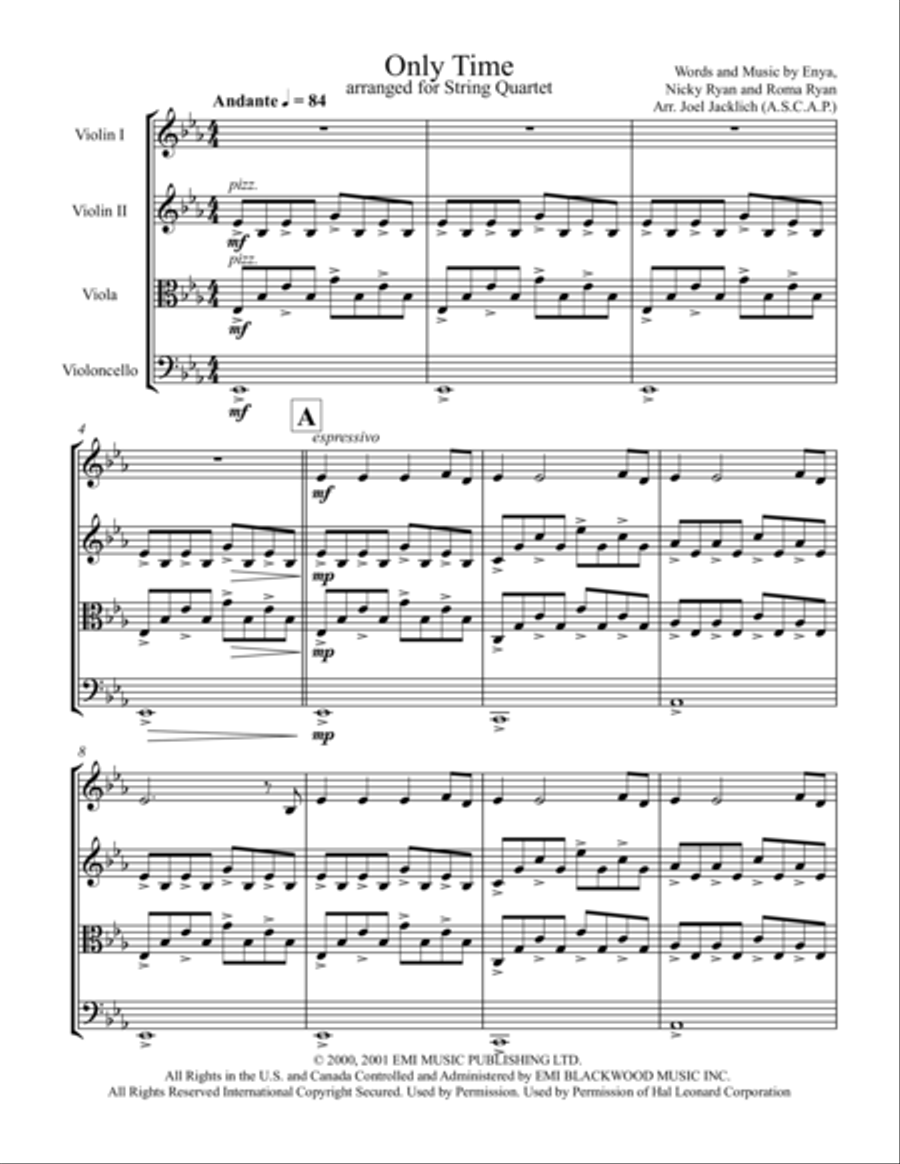 Only Time Only Time String Quartet scores gallery preview page 2