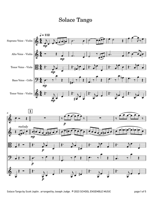 Solace Tango by Scott Joplin for String Quartet in Schools