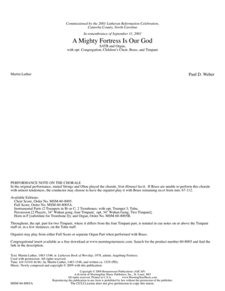 Book cover for A Mighty Fortress Is Our God (Full Score)