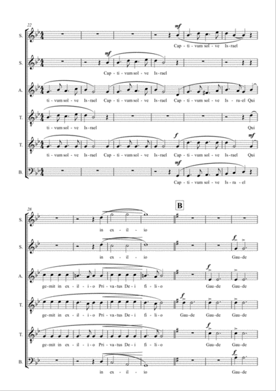 Veni, veni, Emmanuel. Advent/Christmas carol for SSATTB, by Simon Peberdy image number null