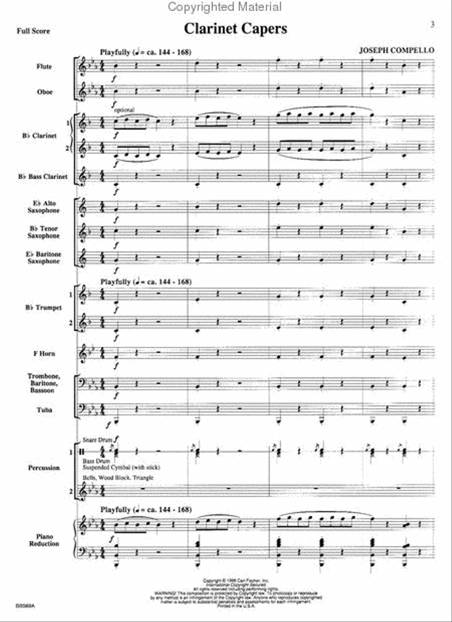 1. Clarinet Capers; 2. Flam, Snap, Twinkle and Boom Concert Band scores gallery preview page 2