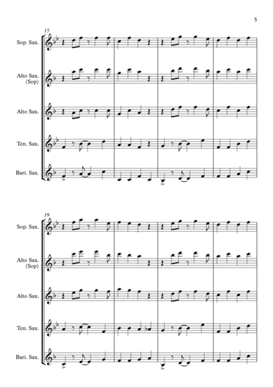 Under The Sea Saxophone Quartet scores gallery preview page 5