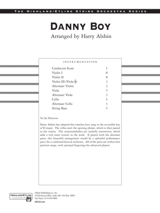 Book cover for Danny Boy: Score