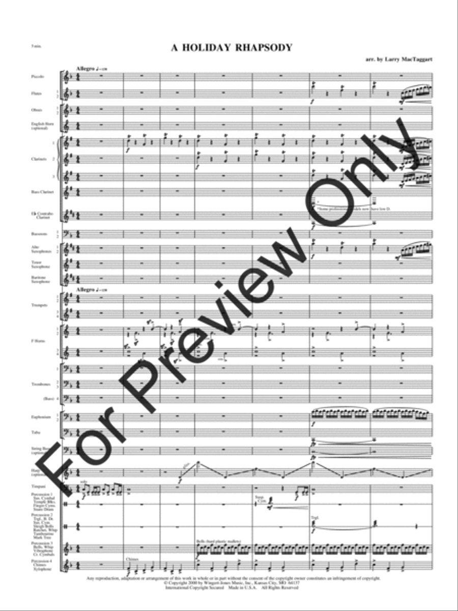 Holiday Rhapsody Concert Band scores gallery preview page 4