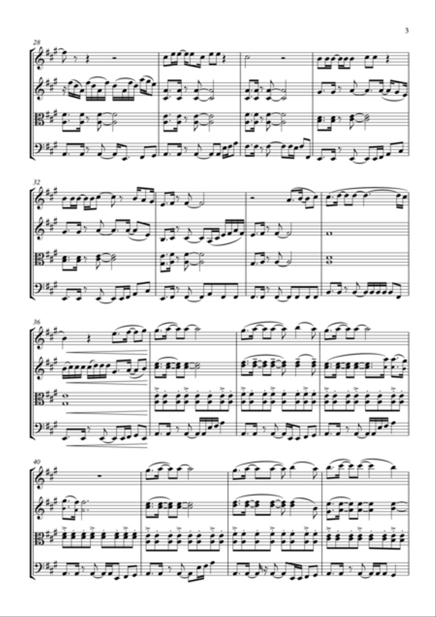 Dancing Queen String Quartet scores gallery preview page 4