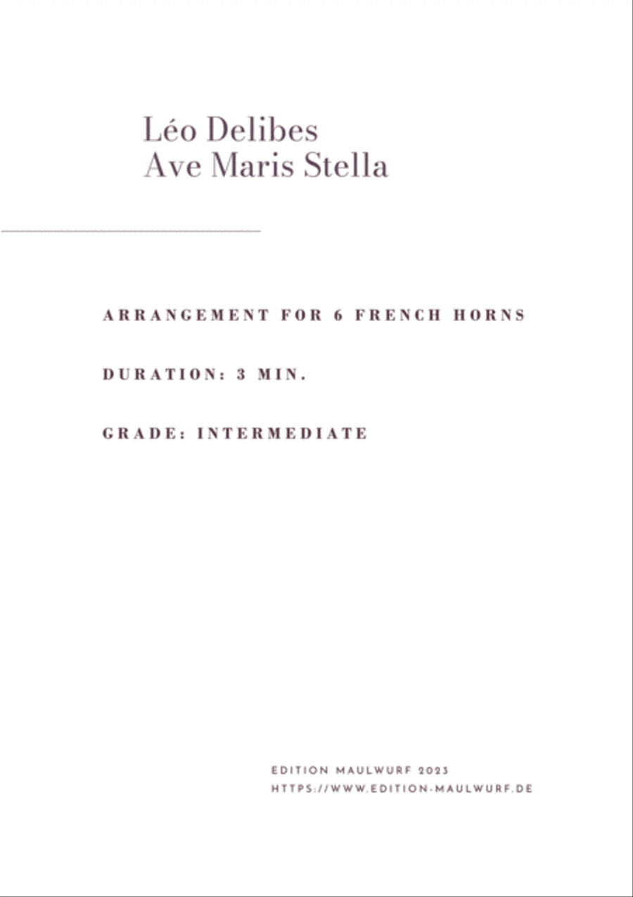 Ave Maris Stella Horn scores gallery preview page 2