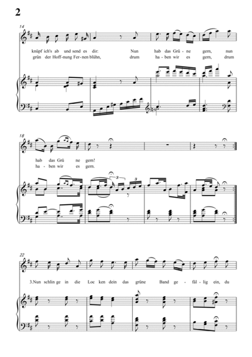 Schubert-Mit dem grünen Lautenbande,Op.25 No.13 in D for Vocal and Piano