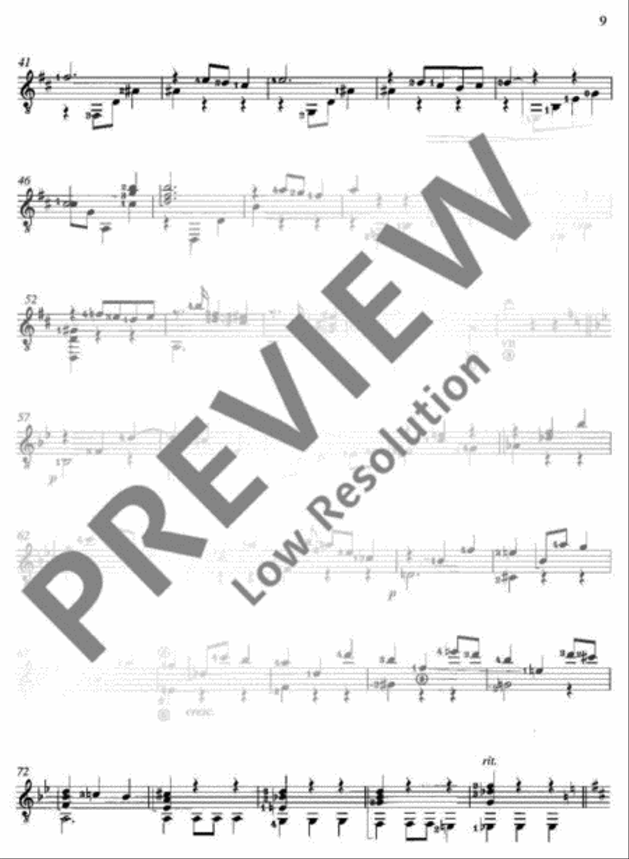 Cuatro Piezas Classical Guitar scores gallery preview page 10
