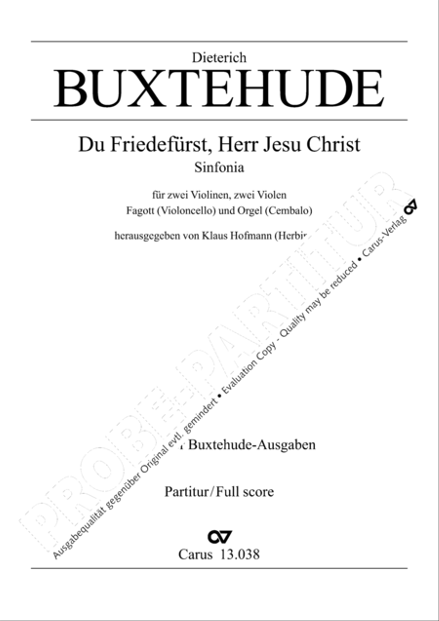Thou Prince of peace, to thee we how (Du Friedefurst, Herr Jesu Christ) Bassoon scores gallery preview page 2