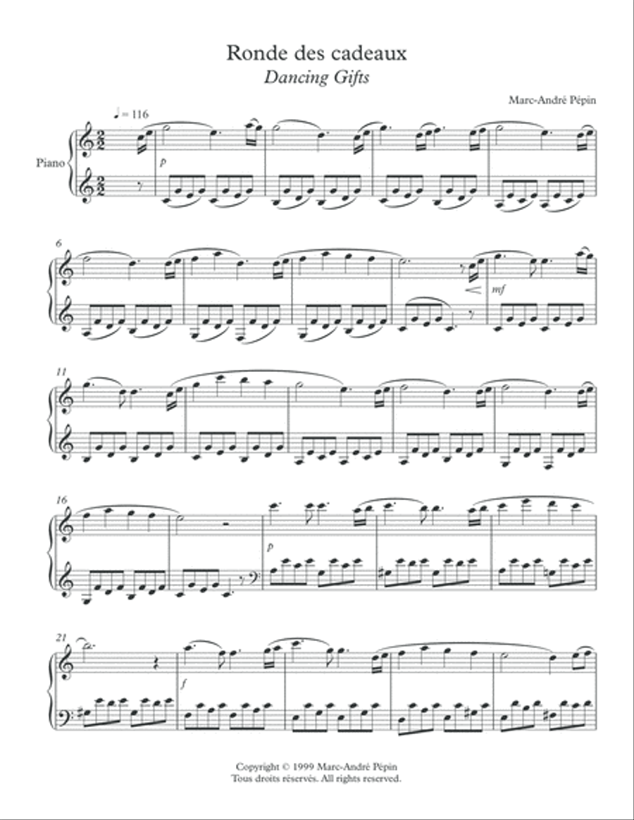 Ronde des cadeaux / Dancing Gifts Piano Solo scores gallery preview page 2