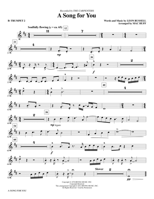 Book cover for A Song For You (arr. Mac Huff) - Bb Trumpet 2
