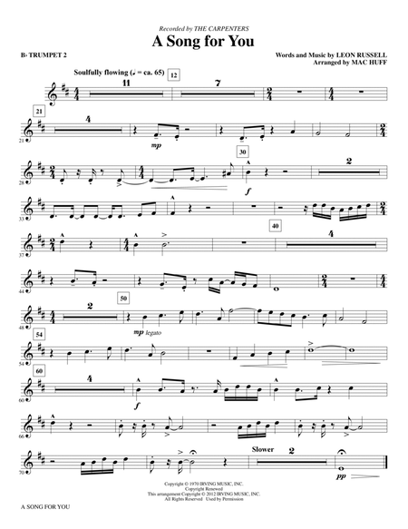 A Song For You (arr. Mac Huff) - Bb Trumpet 2