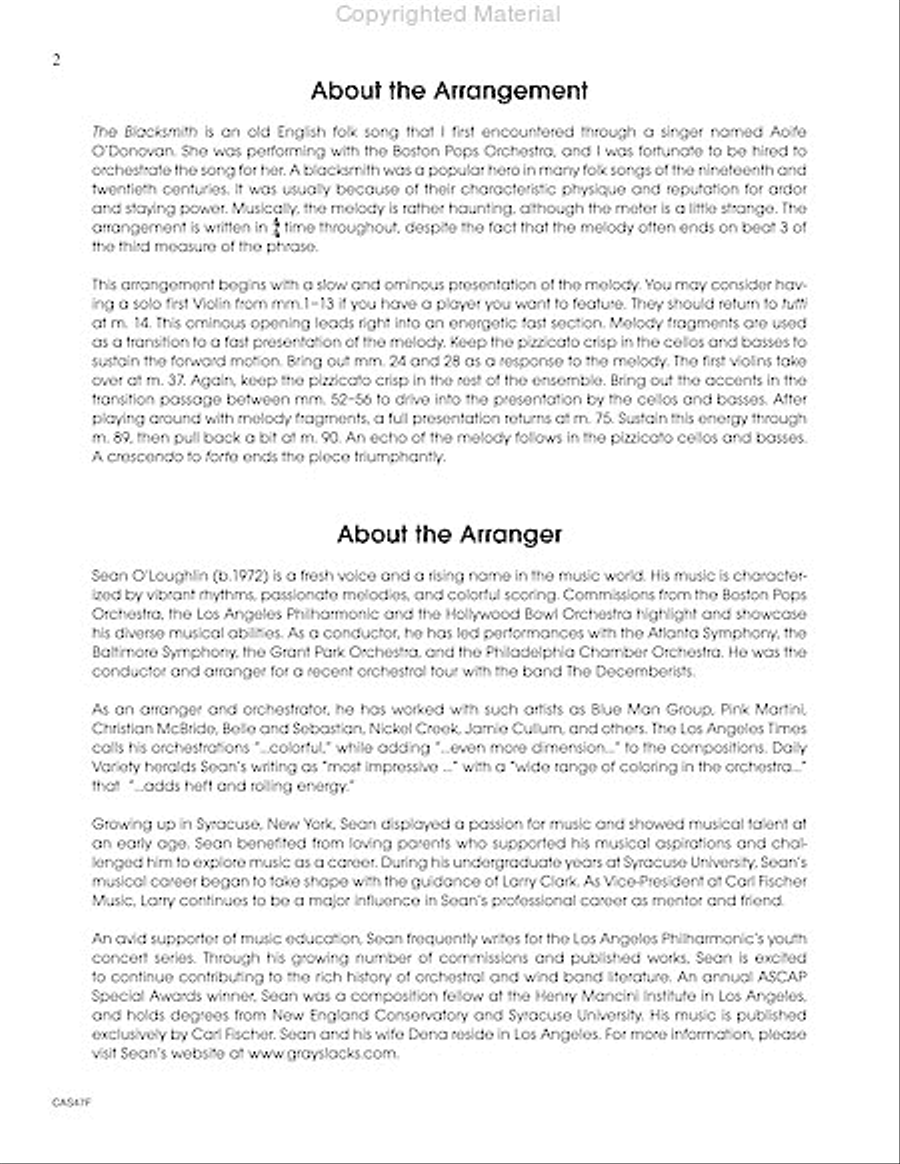 The Blacksmith String Orchestra scores gallery preview page 3