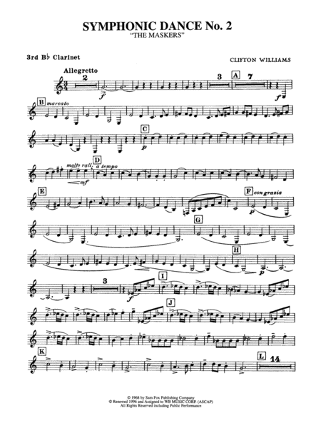 Symphonic Dance No. 2: 3rd B-flat Clarinet