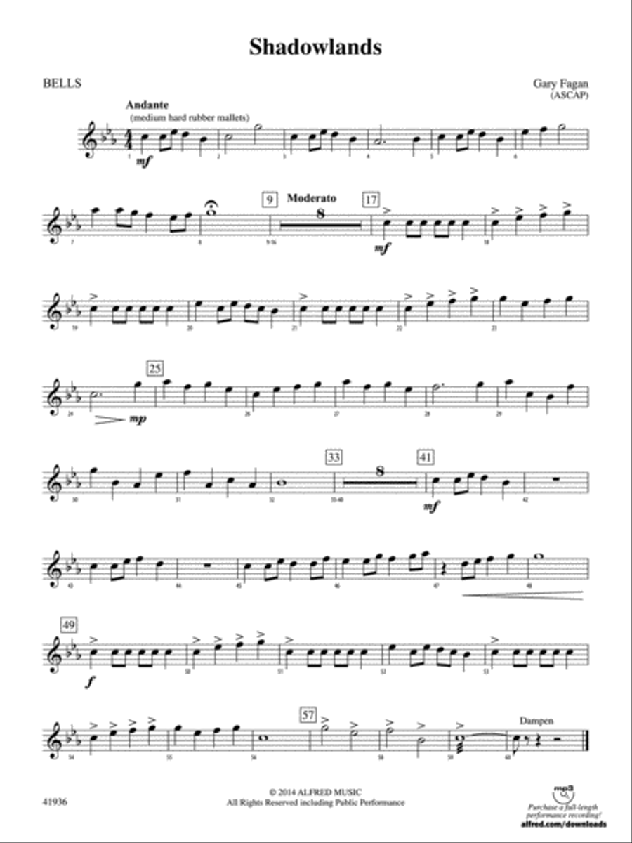 Shadowlands: Bells Shadowlands: Bells Concert Band scores gallery preview page 1