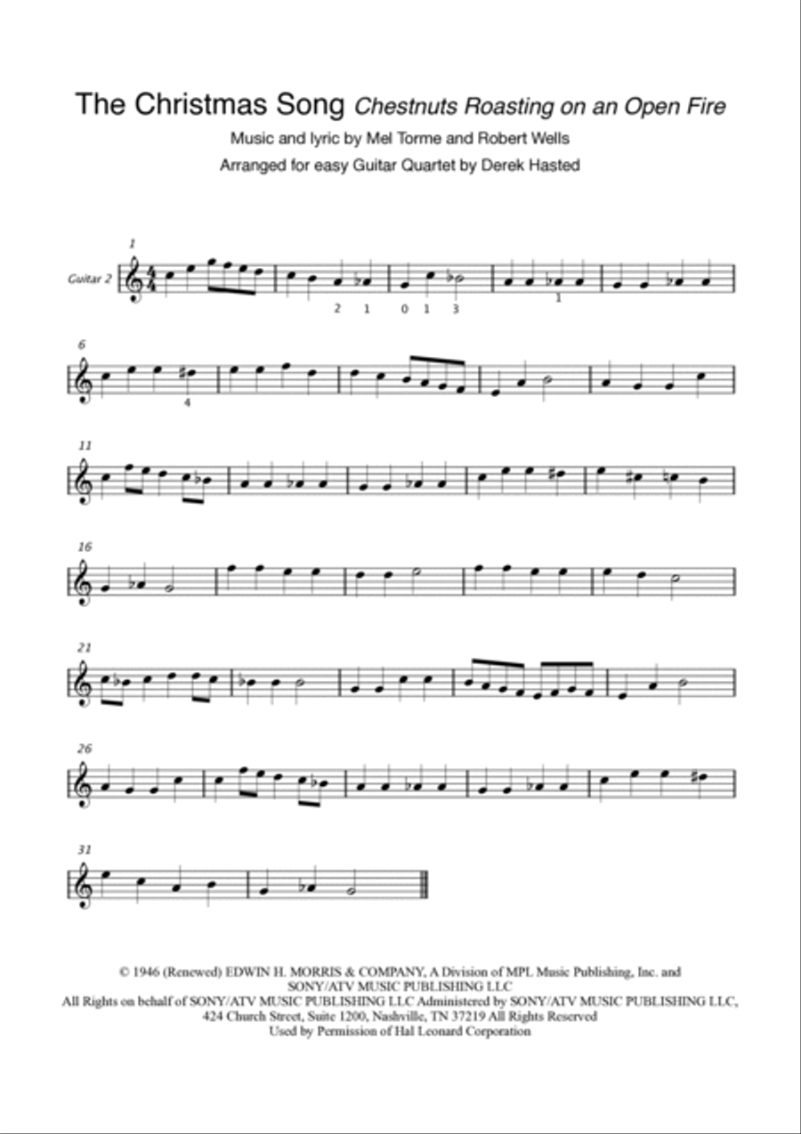 The Christmas Song (Chestnuts Roasting On An Open Fire) Guitar Ensemble scores gallery preview page 4