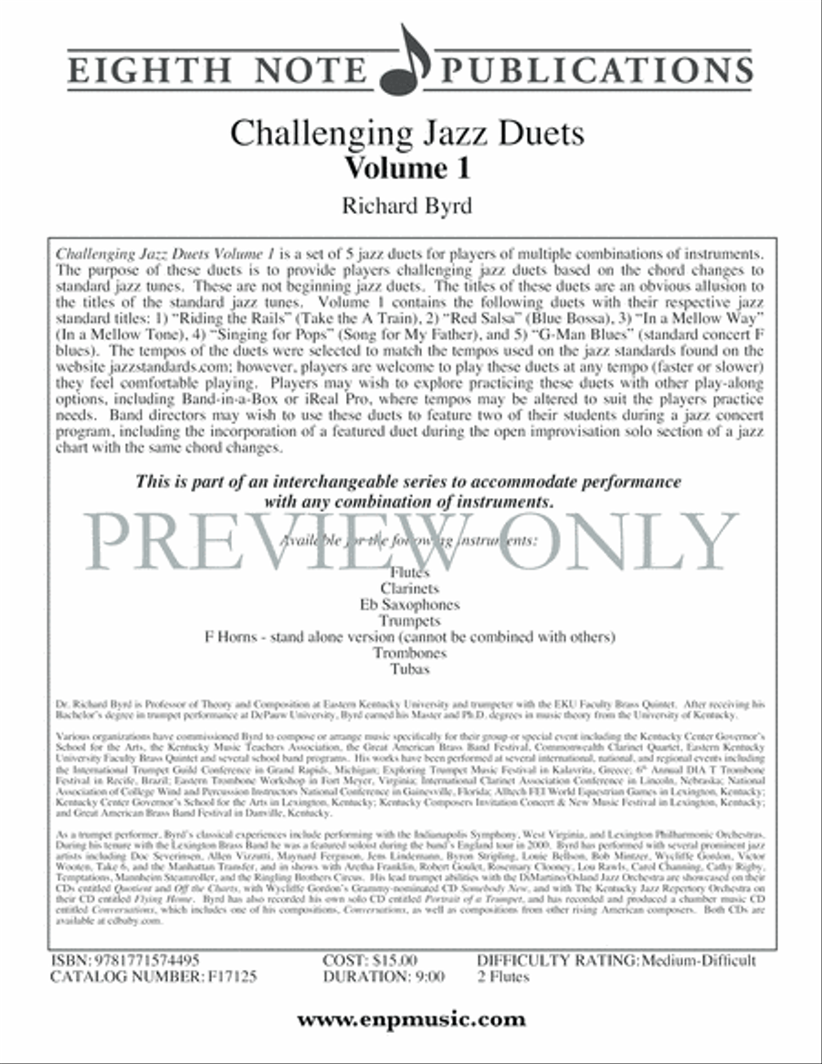 Challenging Jazz Duets, Volume 1 Flute Duet scores gallery preview page 2
