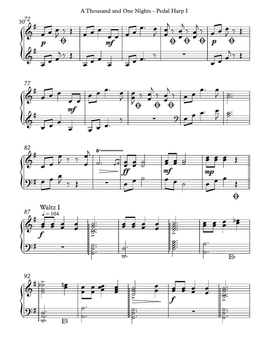 A Thousand and One Nights, Op 346 - Pedal Harp I Pedal Harp scores gallery preview page 5