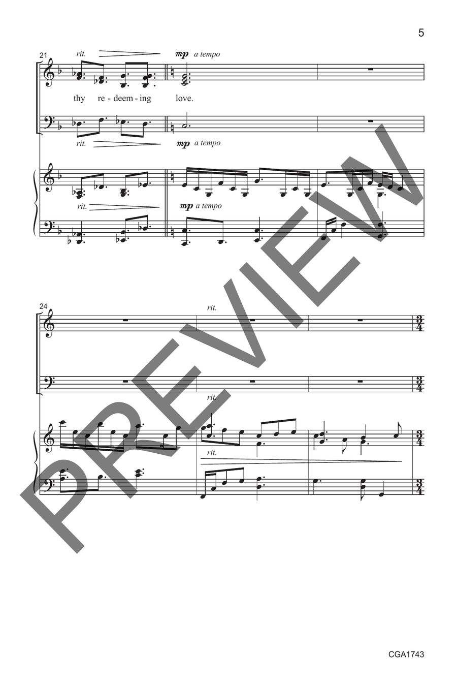 Come, Thou Fount (SAB) 3-Part scores gallery preview page 6