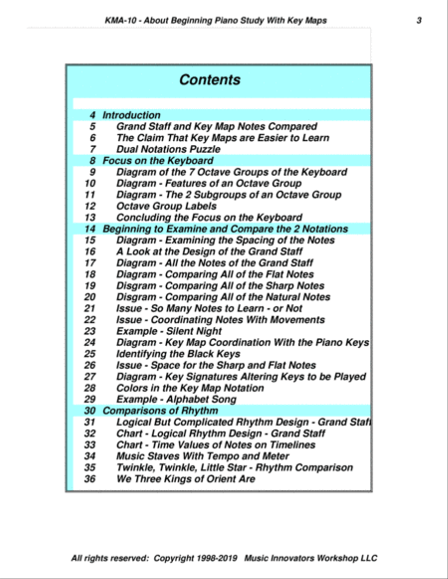 KMA-10 - About Beginning Piano Study With Key Maps Piano Method scores gallery preview page 3