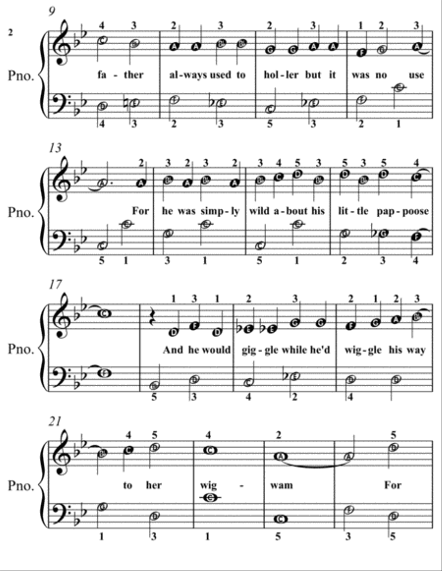 Big Chief Wally Ho Woo Easiest Piano Sheet Music for Beginner Pianists 2nd Edition Easy Piano scores gallery preview page 3