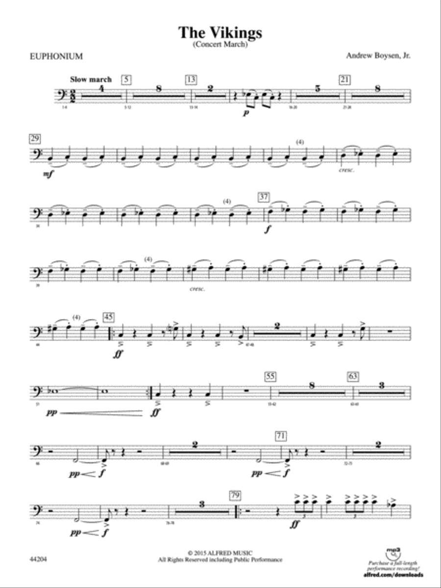 The Vikings: Baritone B.C. Concert Band scores gallery preview page 1