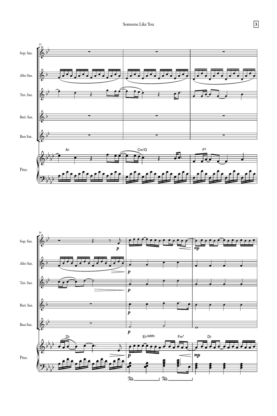 Someone Like You Small Ensemble scores gallery preview page 3