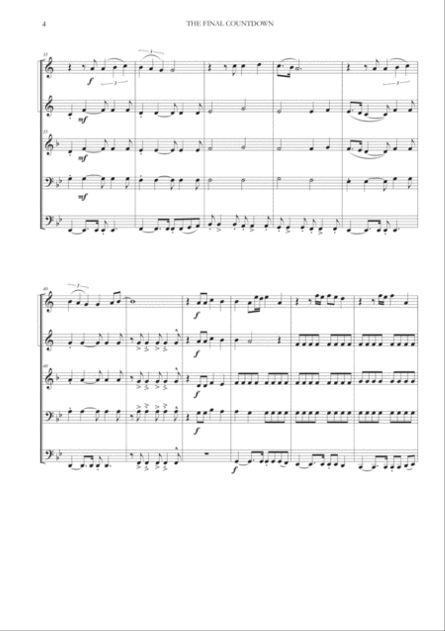 Final Countdown Brass Ensemble scores gallery preview page 4