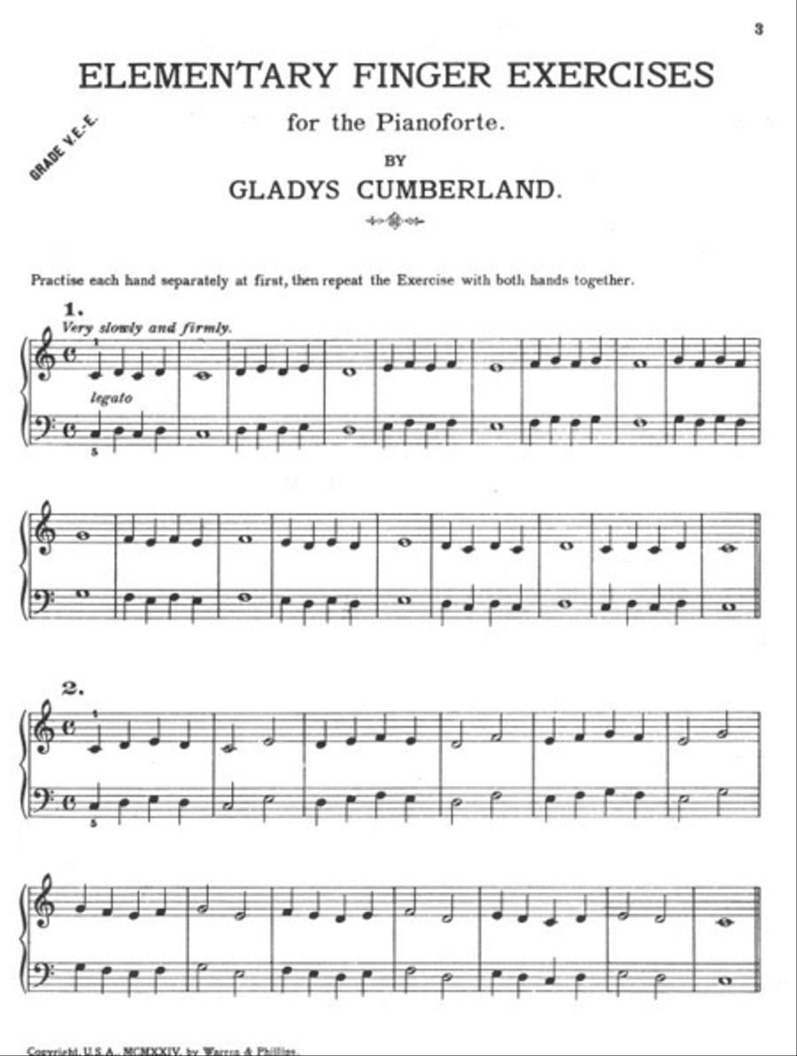 Elementary Finger Exercises Piano Method scores gallery preview page 2
