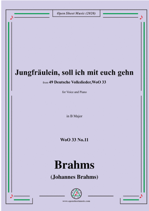Book cover for Brahms-Jungfräulein,soll ich mit euch gehn,WoO 33 No.11,in B Major,for Voice&Pno