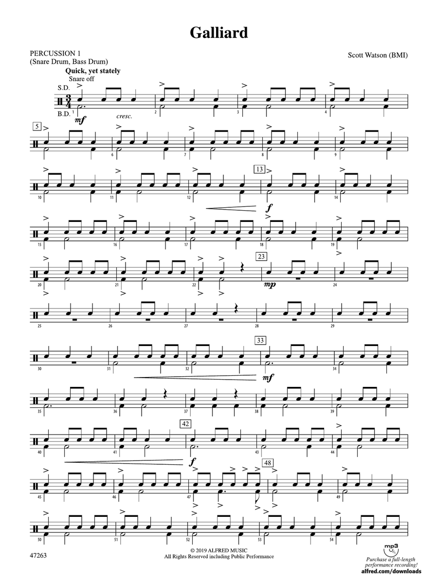 Galliard: 1st Percussion