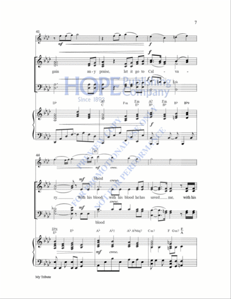 My Tribute My Tribute Choir scores gallery preview page 8