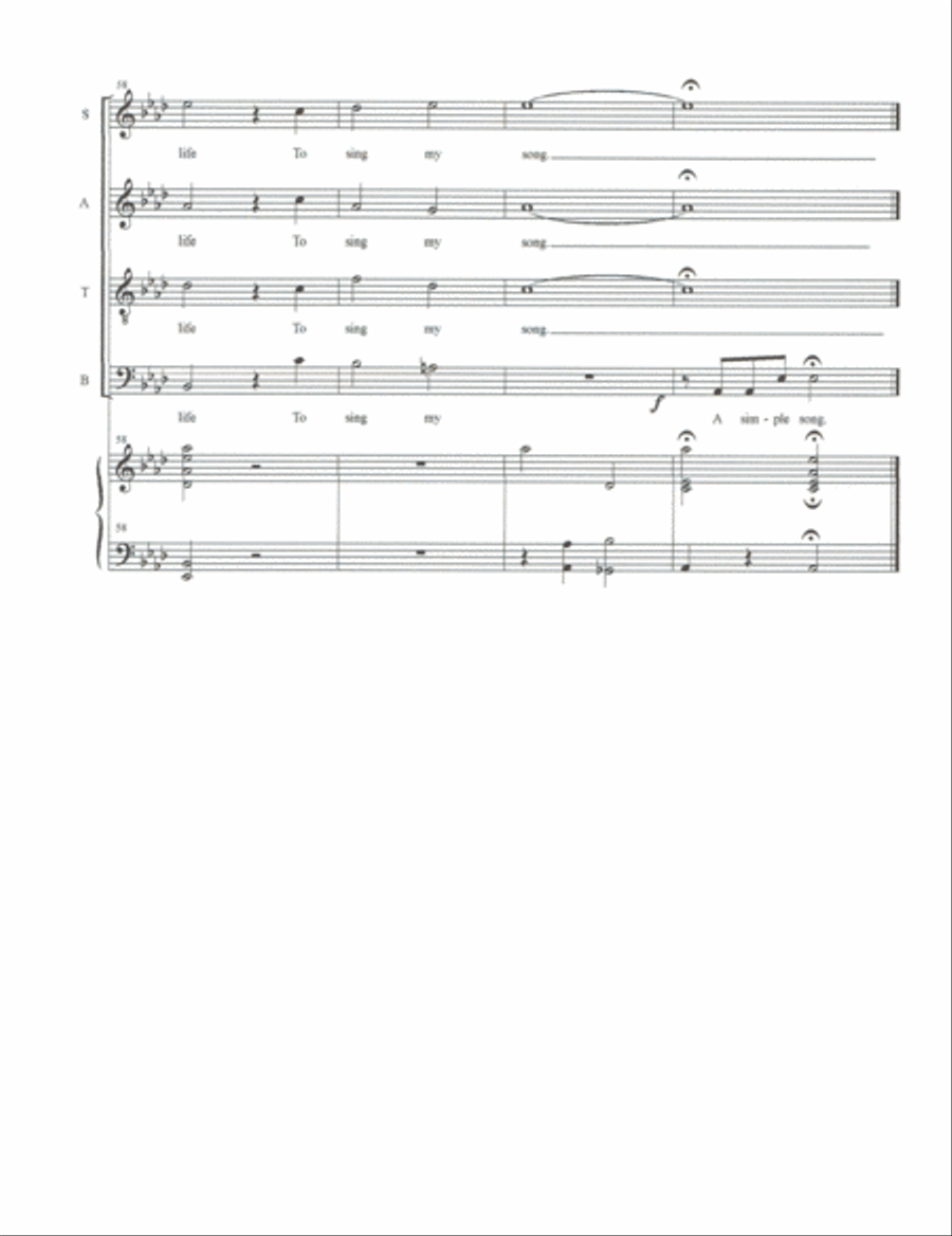 A Simple Song 4-Part scores gallery preview page 6