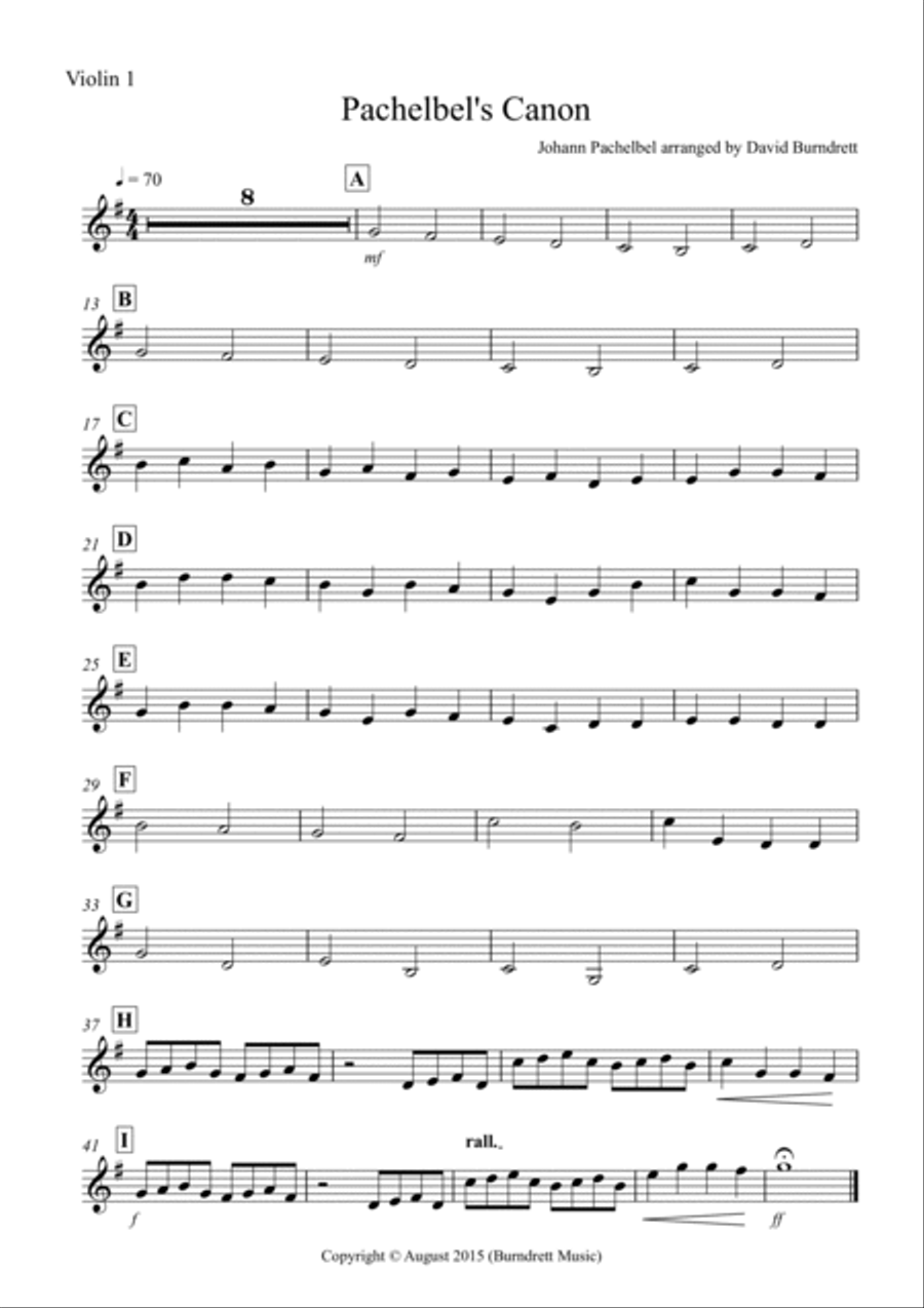 Pachelbel's Canon for Violin Trio Violin Solo scores gallery preview page 3