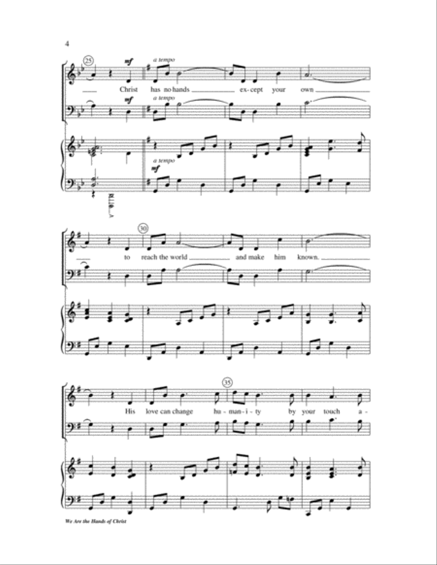 We Are the Hands of Christ 2-Part scores gallery preview page 4