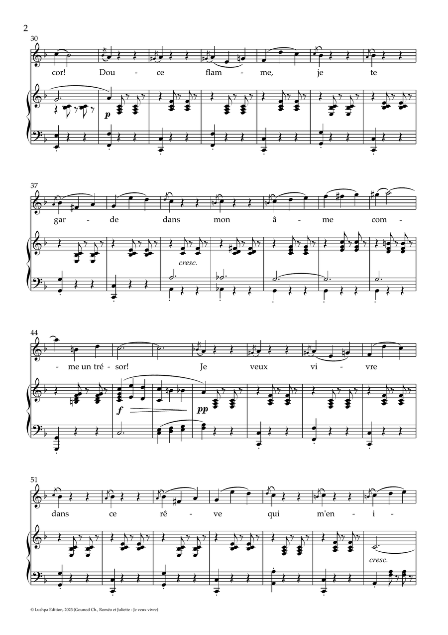 Je veux vivre Piano, Vocal scores gallery preview page 4