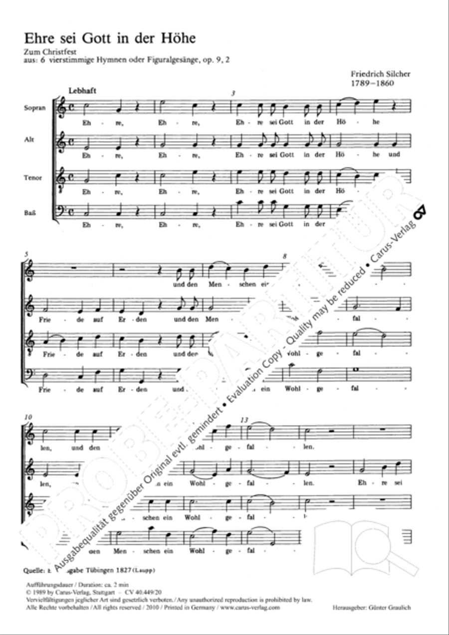 Glory to god in the highest Glory to god in the highest 4-Part scores gallery preview page 2