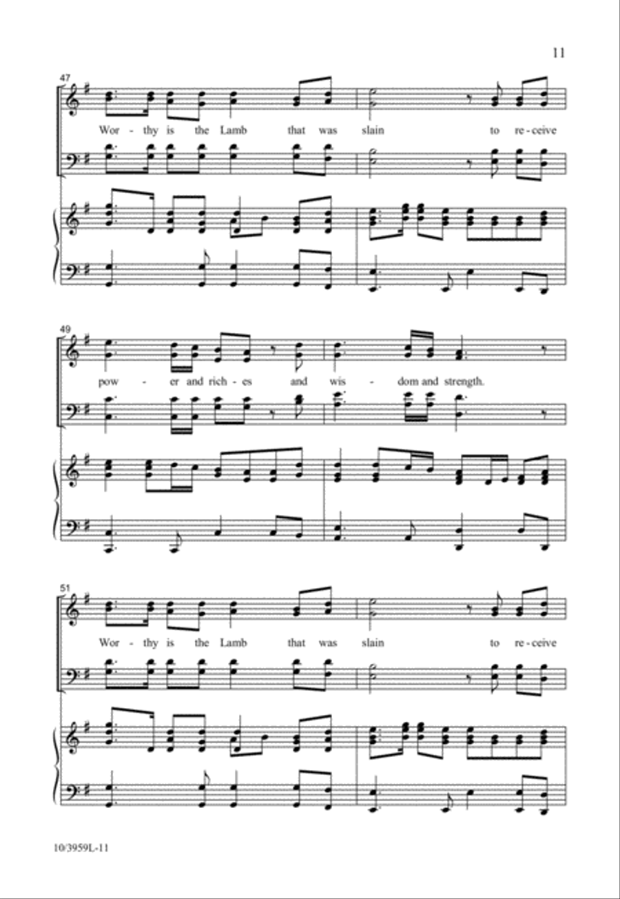 Worthy is the Lamb 4-Part scores gallery preview page 11