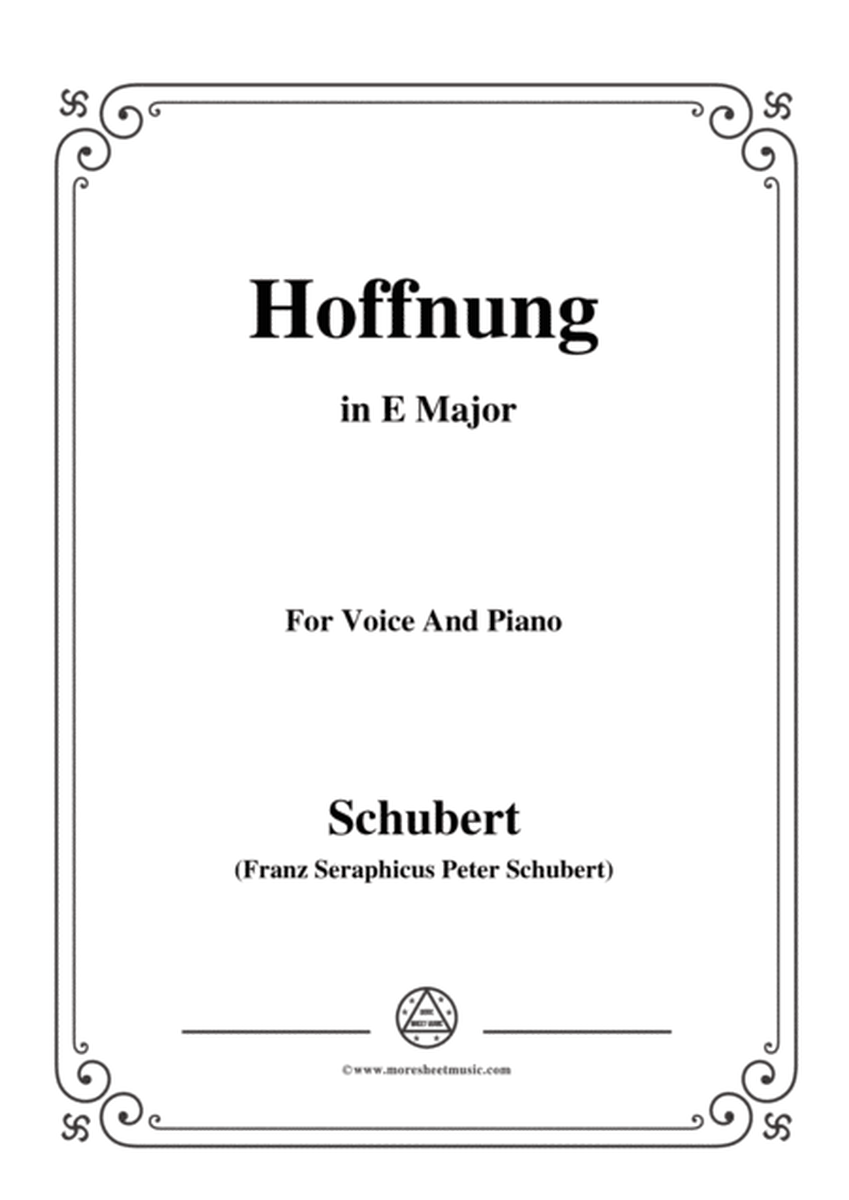 Schubert-Hoffnung,in E Major,D.251,for Voice and Piano image number null