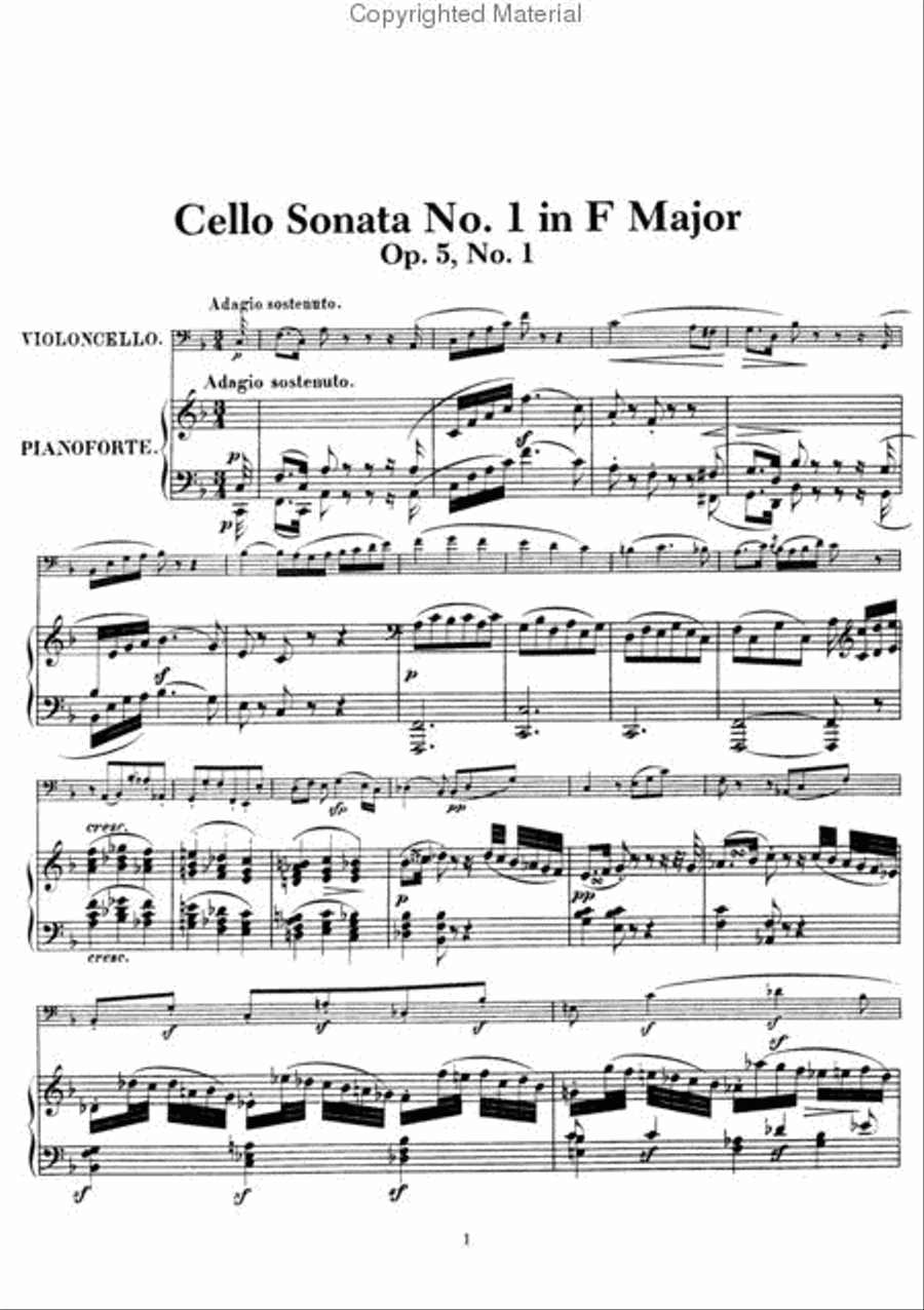 Complete Sonatas and Variations for Cello and Piano Piano Accompaniment scores gallery preview page 3